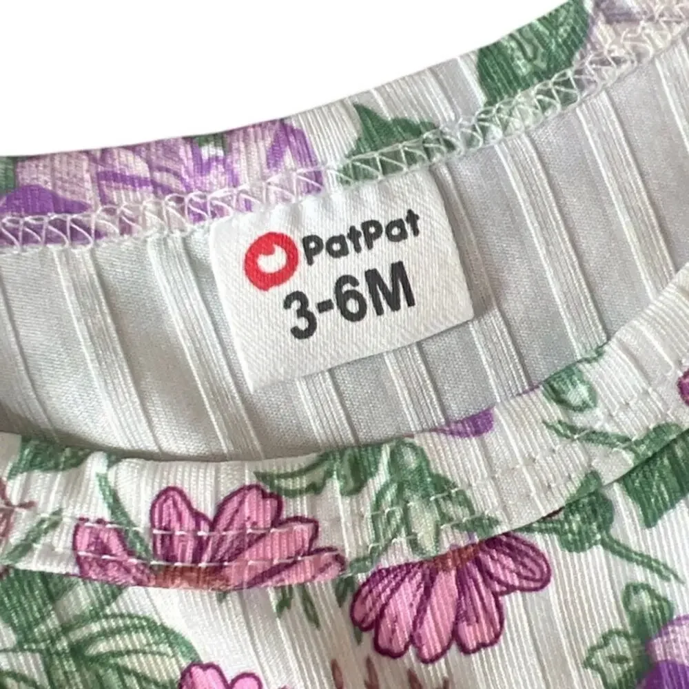 PatPat 3-6M Ruffled One Piece Floral Toddler